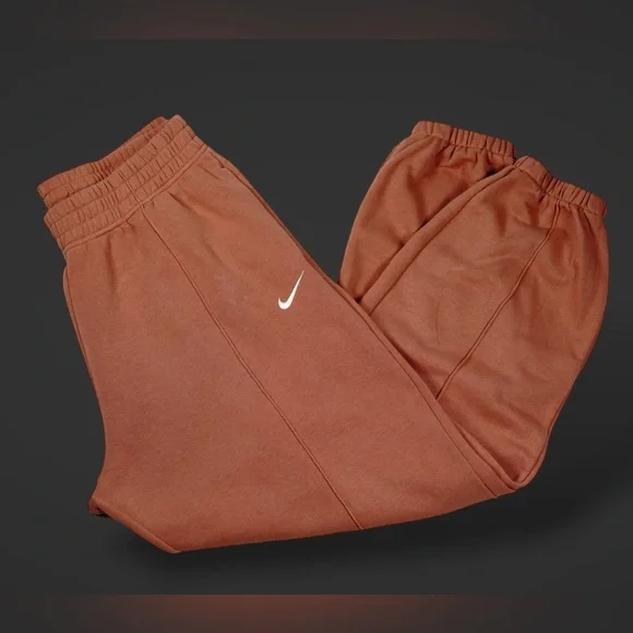Nike Women’s Rust Orange Sportswear Essential Fleece Joggers Sweatpants Size L - Picture 10 of 17